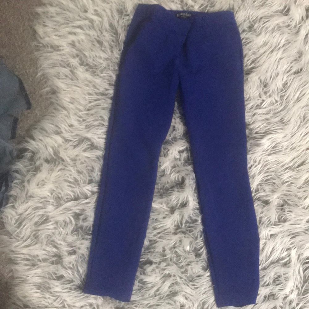 Express blue cropped columnist pants